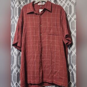 Geoffrey Beene Men's Red Plaid Button-Down Shirt